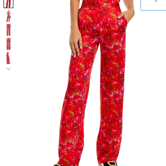 L'AGENCE Pants - L'AGENCE Livvy Silk Butterfly Straight Leg Pants